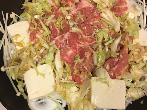 豚バラ肉えのき豆腐で作る重ね蒸し！作り置きにも！